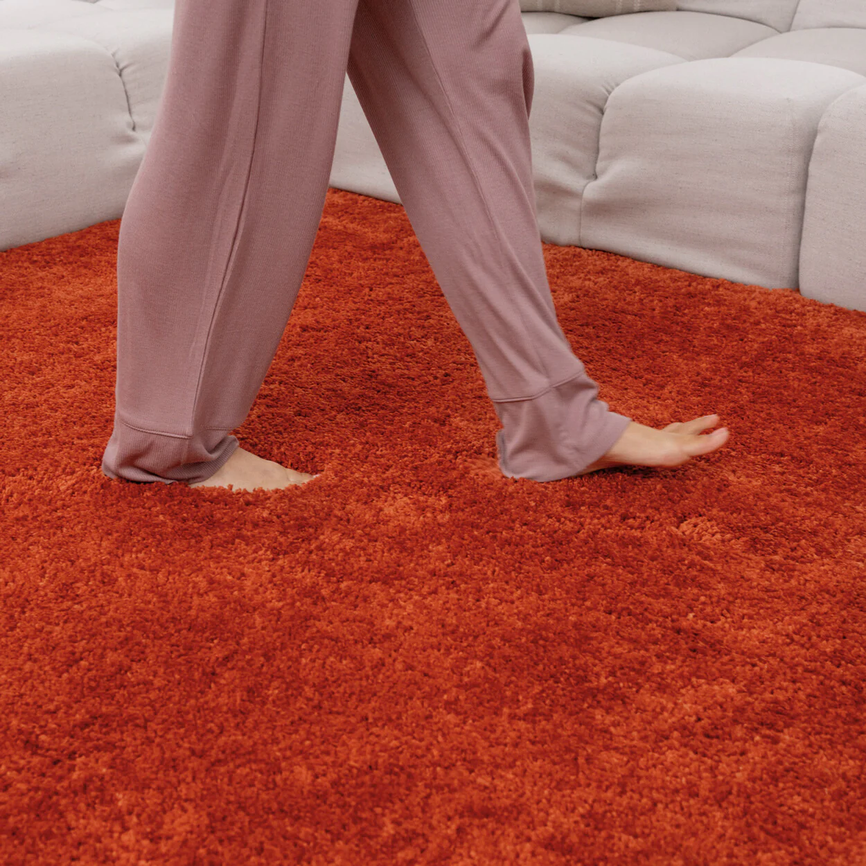Premium Washable Terracotta Shaggy Rug - Image 3