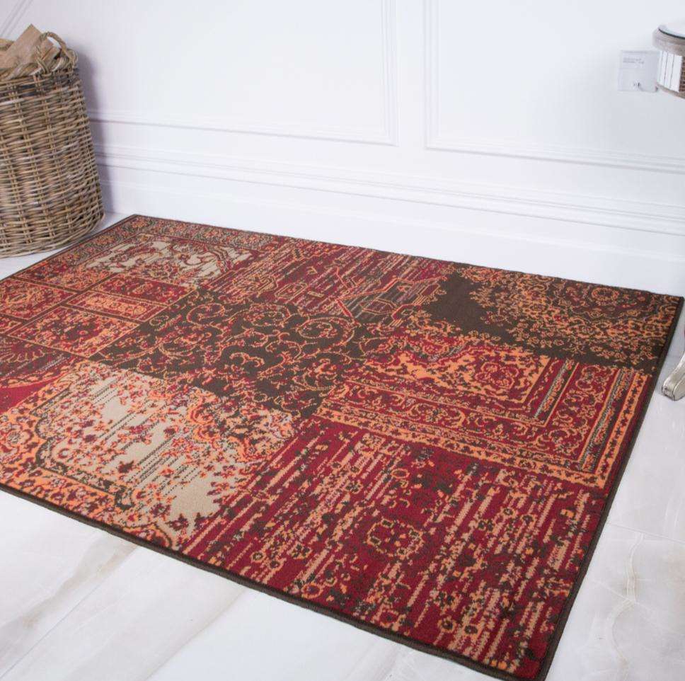 Round Circle Patchwork Wine Rug - Image 2