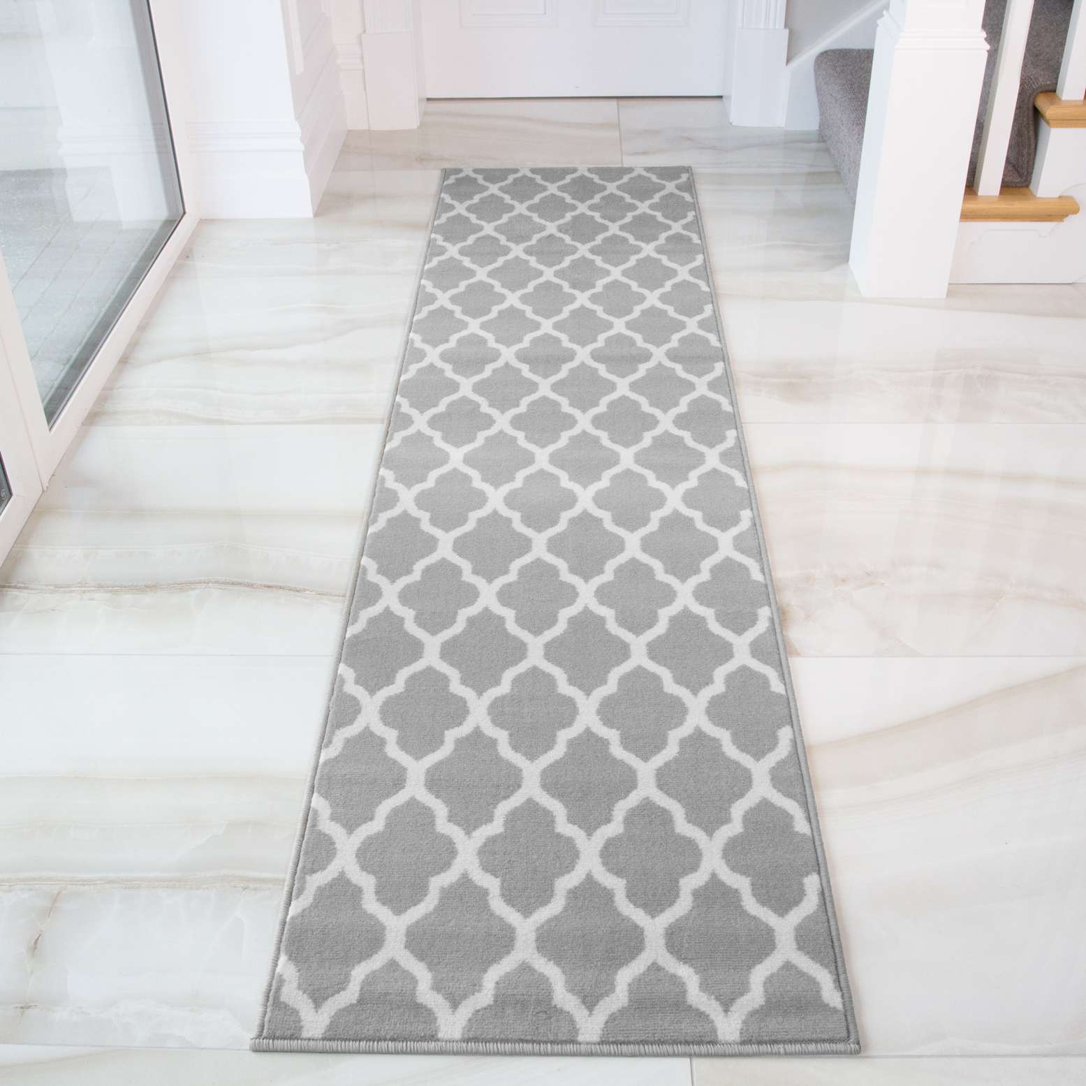 Round Circle Trellis Grey Rug - Image 6
