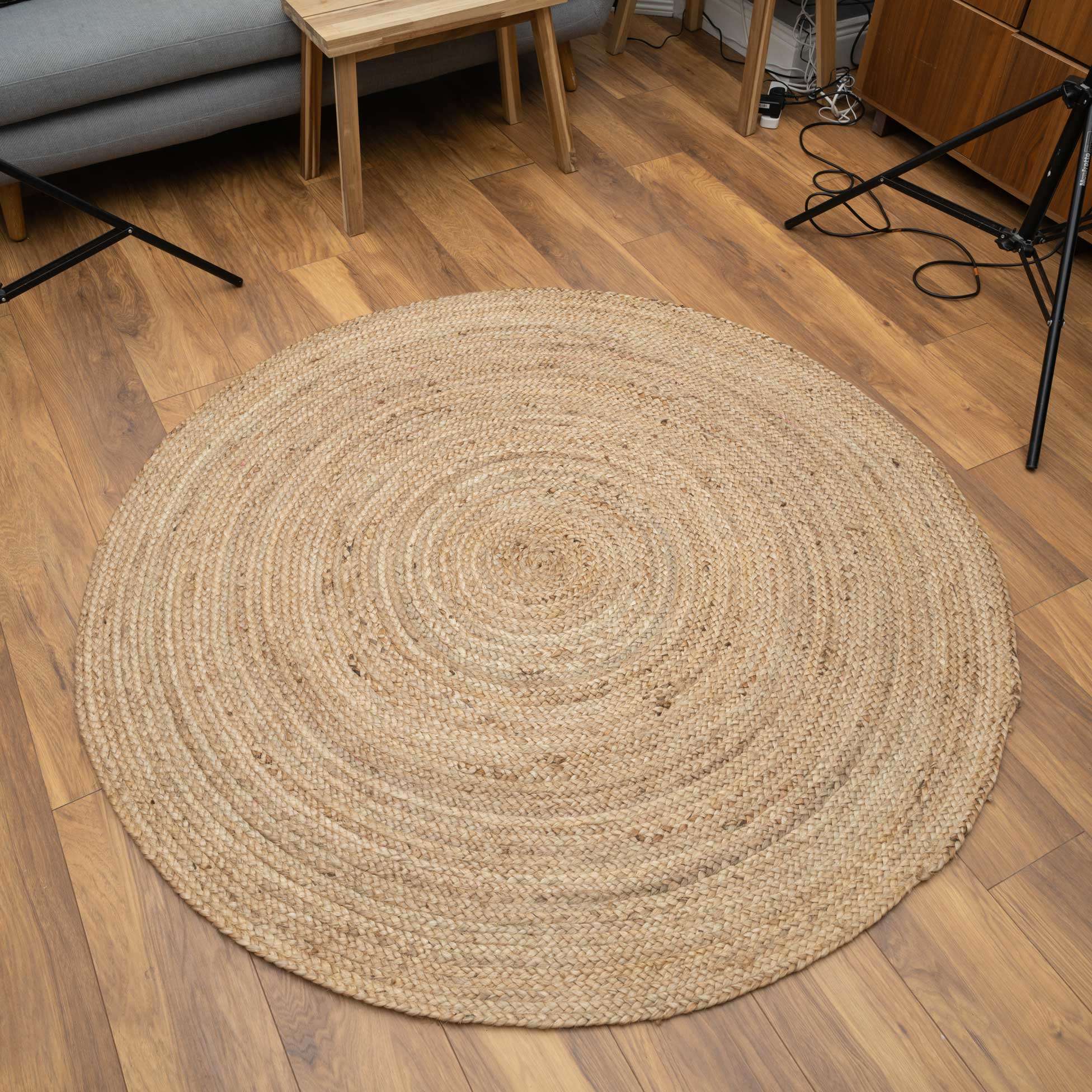 Rustic Jute Round Natural Circle Nursery Rug - Image 5