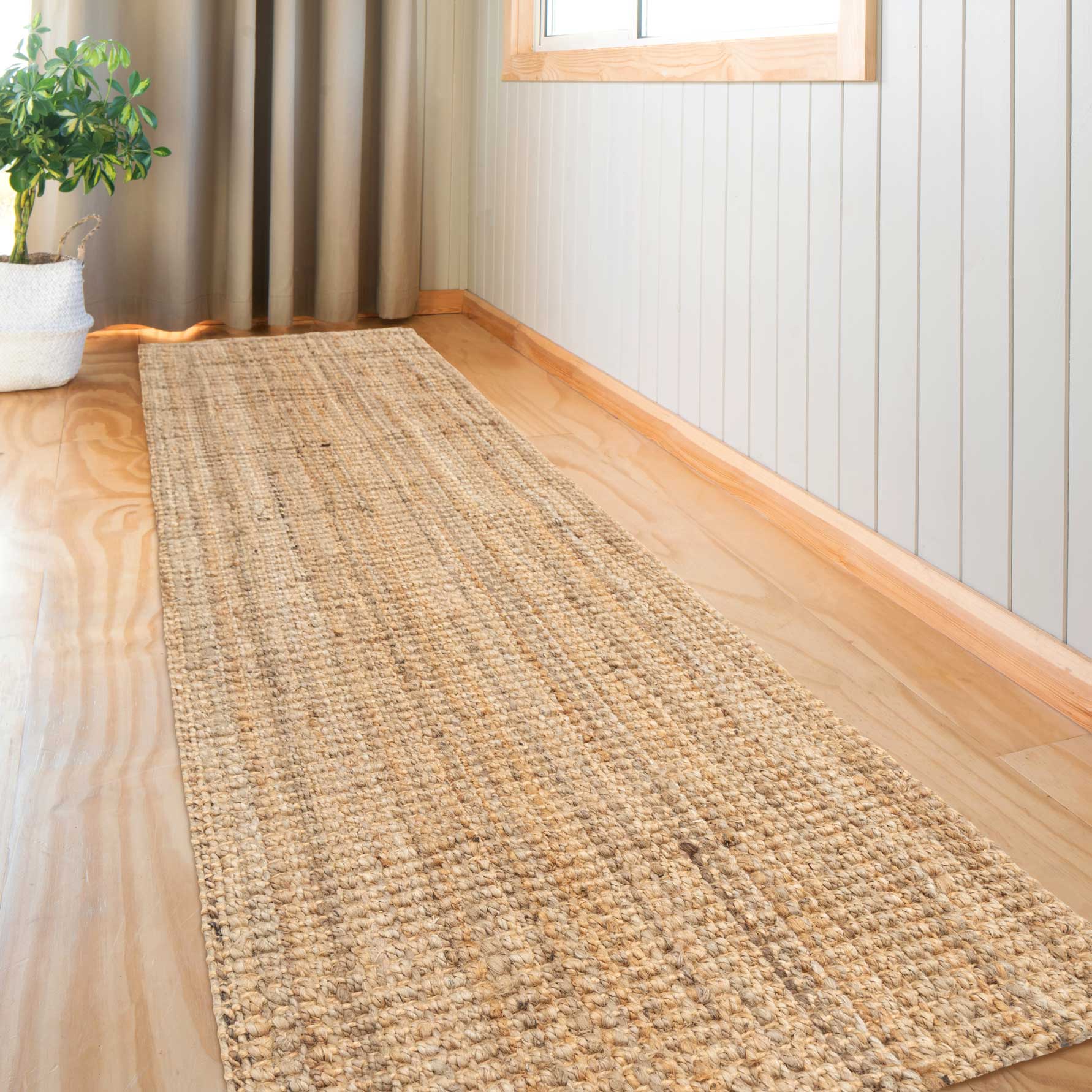 Rustic Jute Sisal Brown Natural Runner Rug - Image 3