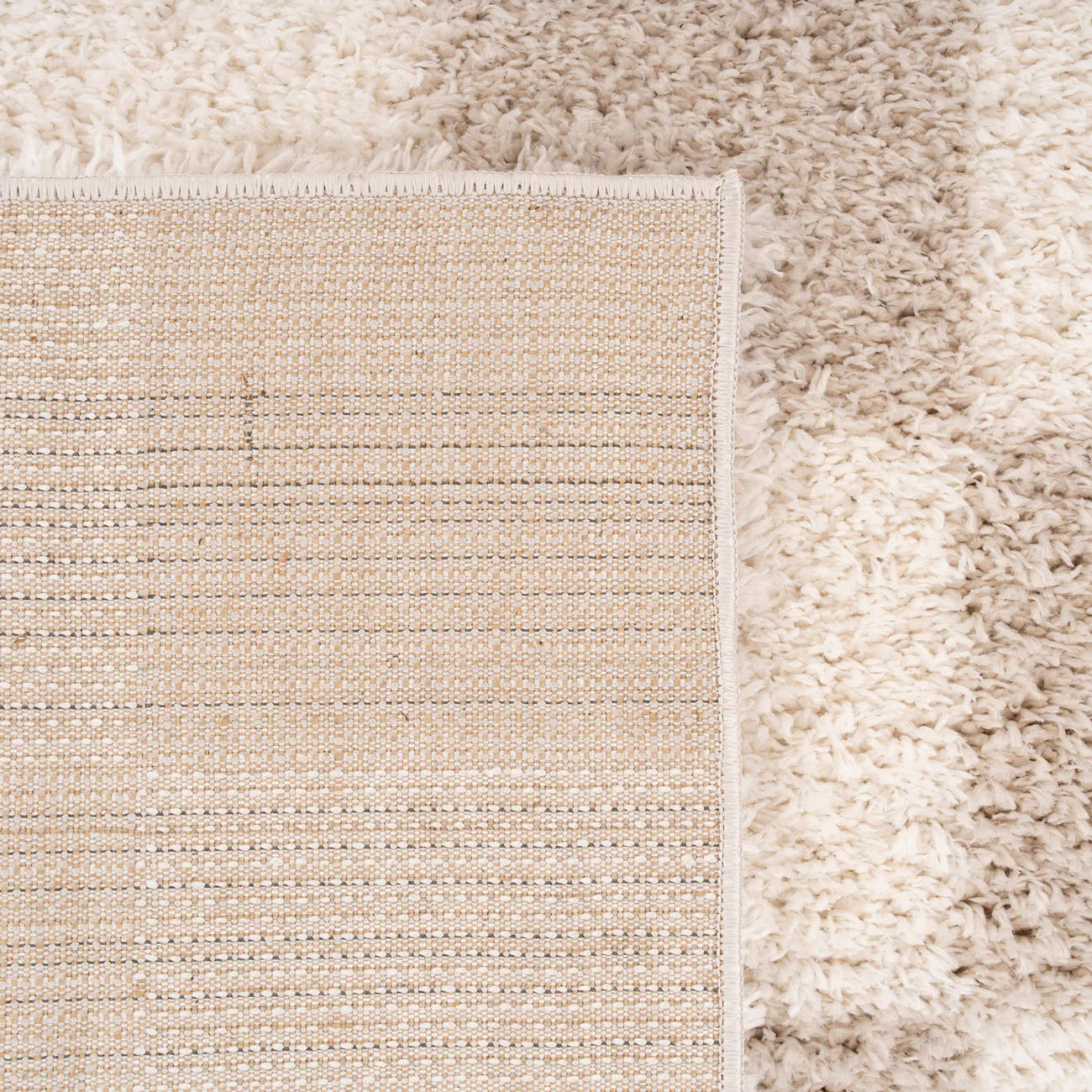 Soft Beige Checkerboard Shaggy Runner - Konnie - Image 4