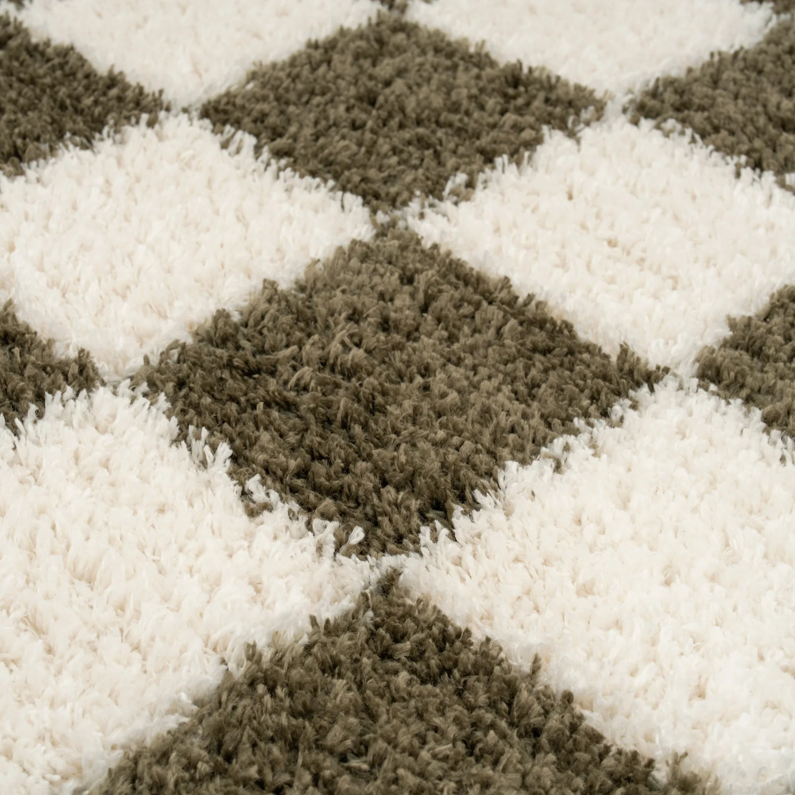 Soft Green Checkerboard Shaggy Runner - Josie - Image 4