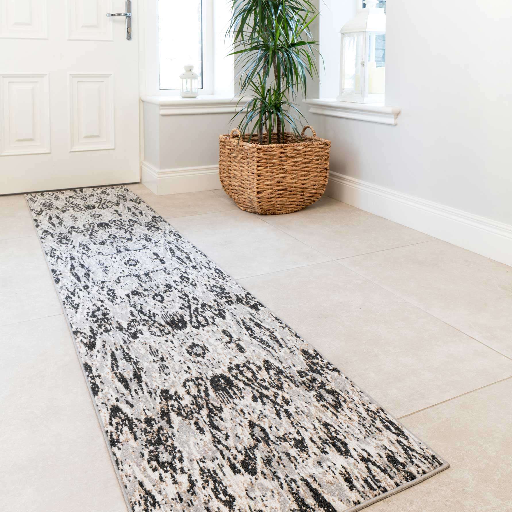 Soft Grey Ikat Living Room Rug - Image 4