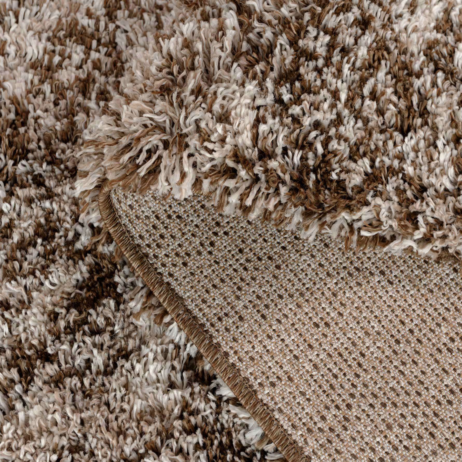 Soft Mottled Brown Shaggy Area Rug - Image 8