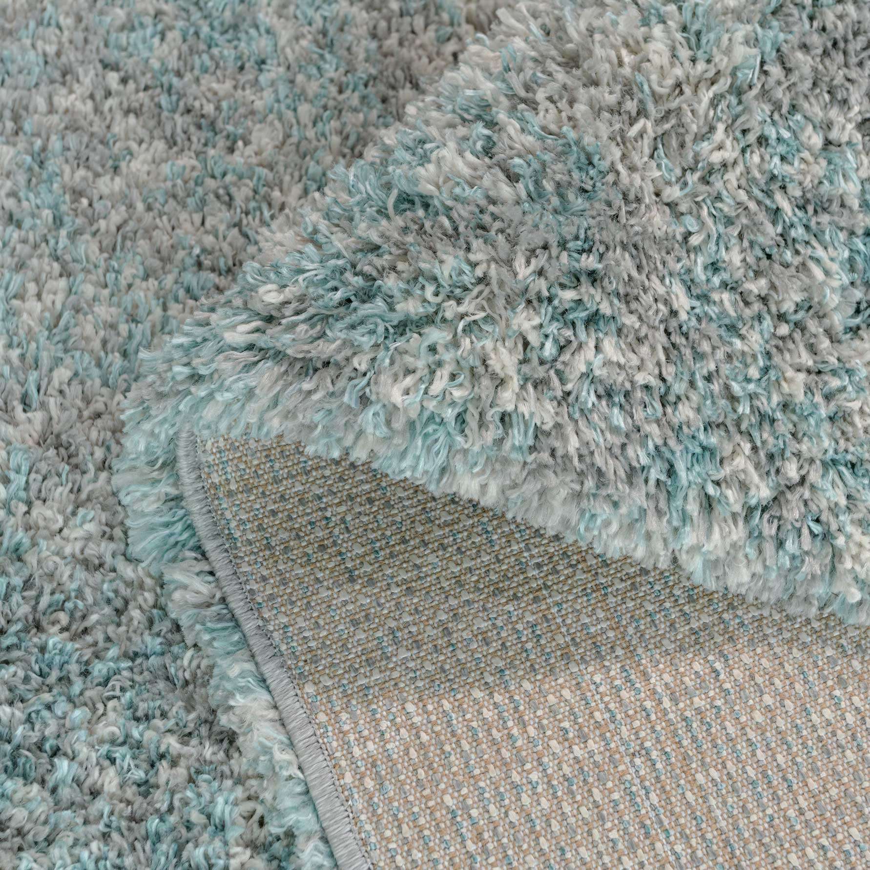 Soft Mottled Duck Egg Shaggy Area Rug - Camberley - Image 5