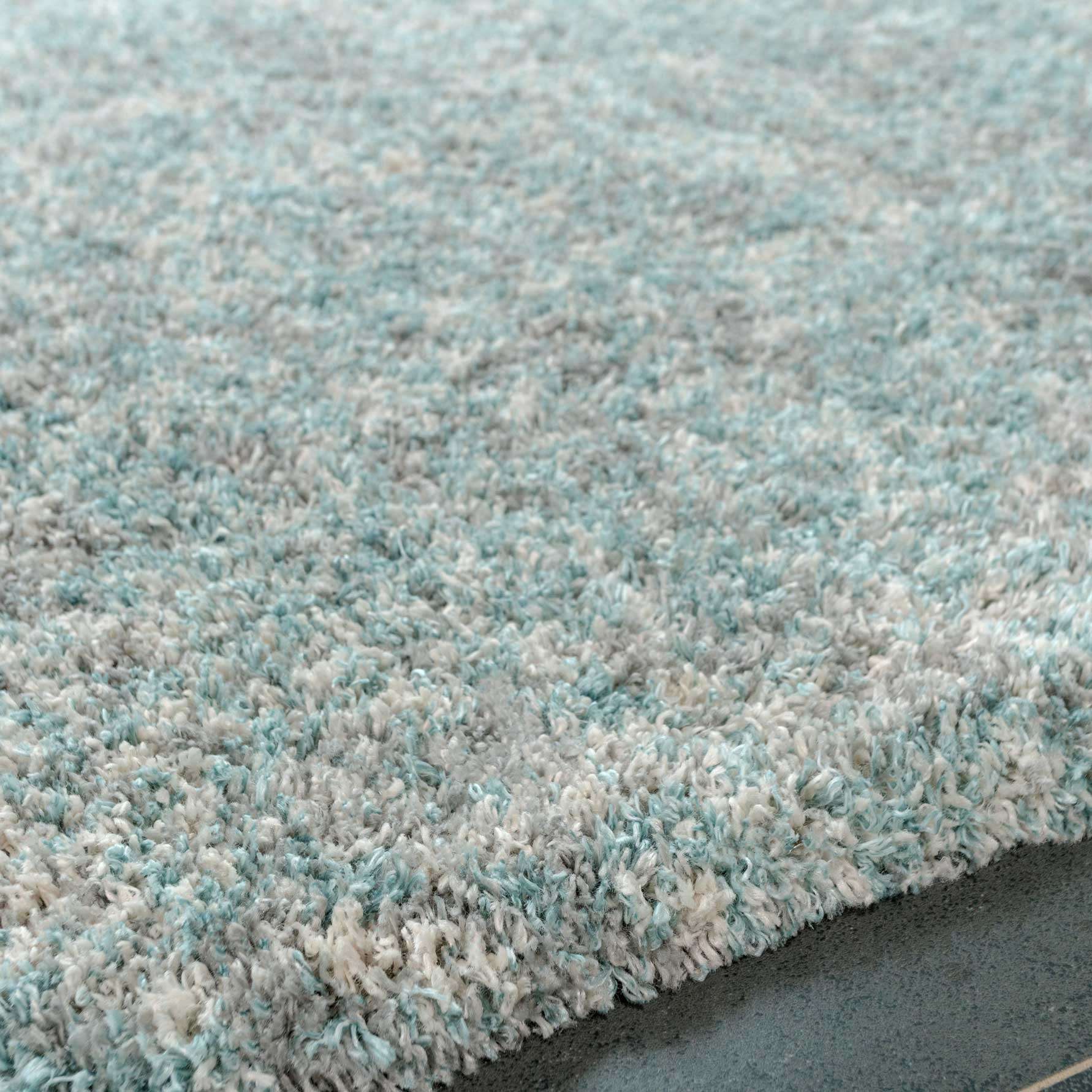 Soft Mottled Duck Egg Shaggy Runner Rug - Image 3