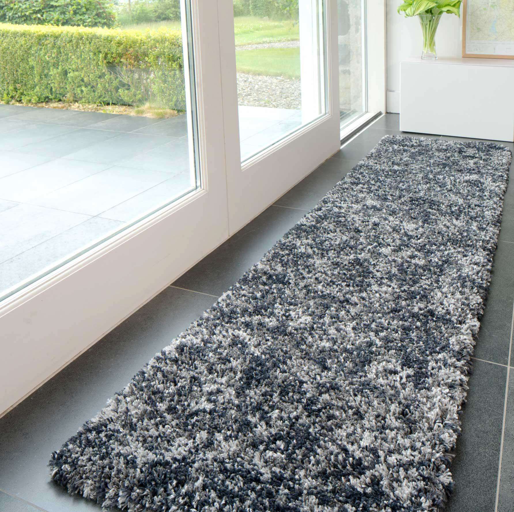 Soft Mottled Grey Shaggy Area Rug - Camberley - Image 7