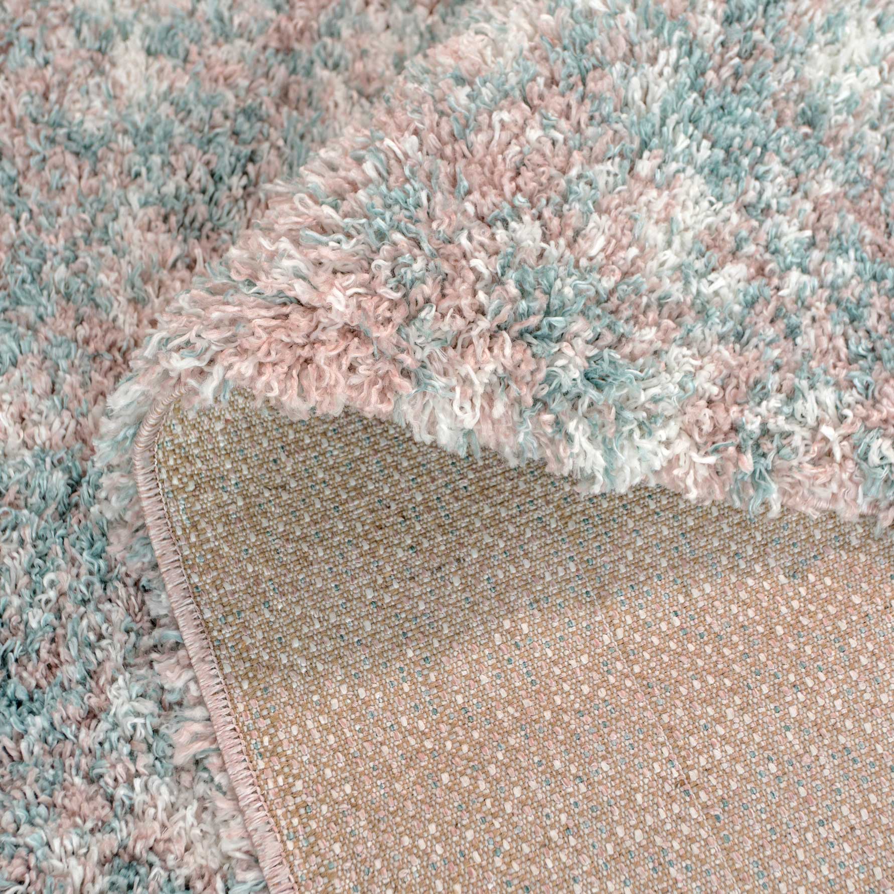 Soft Mottled Light Blue Shaggy Area Rug - Image 6