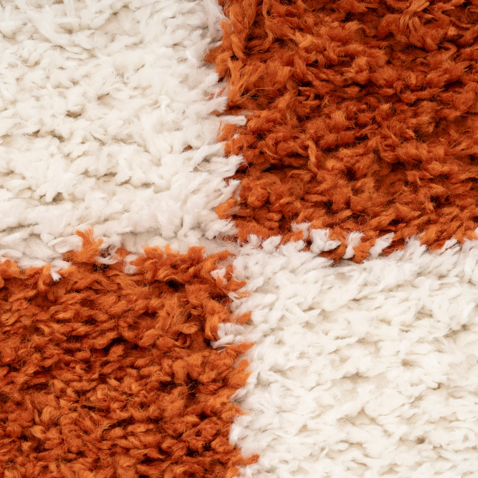 Soft Rust Checkerboard Shaggy Runner - Gigi - Image 3