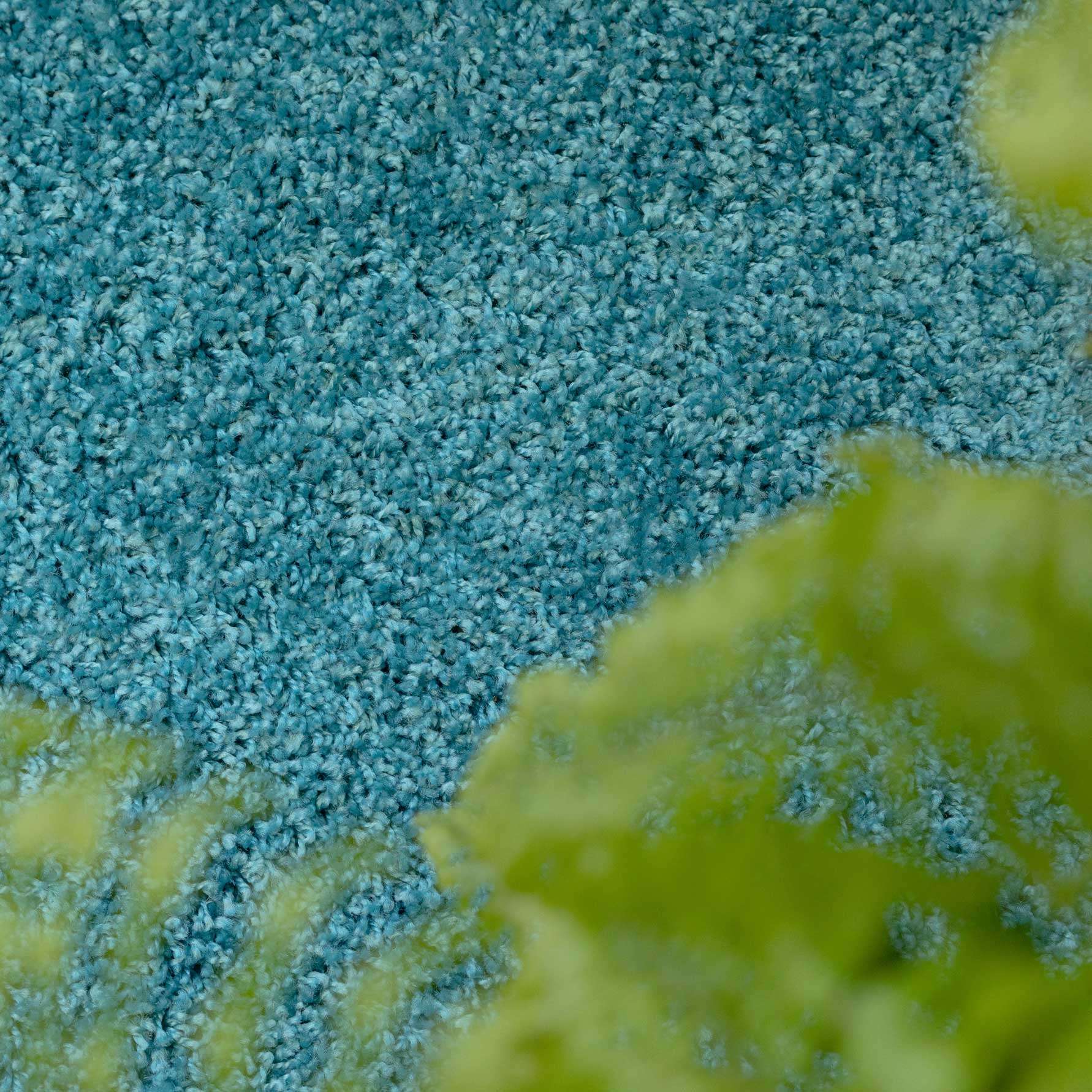 Soft Teal Blue Shaggy Runner Rug - Image 3
