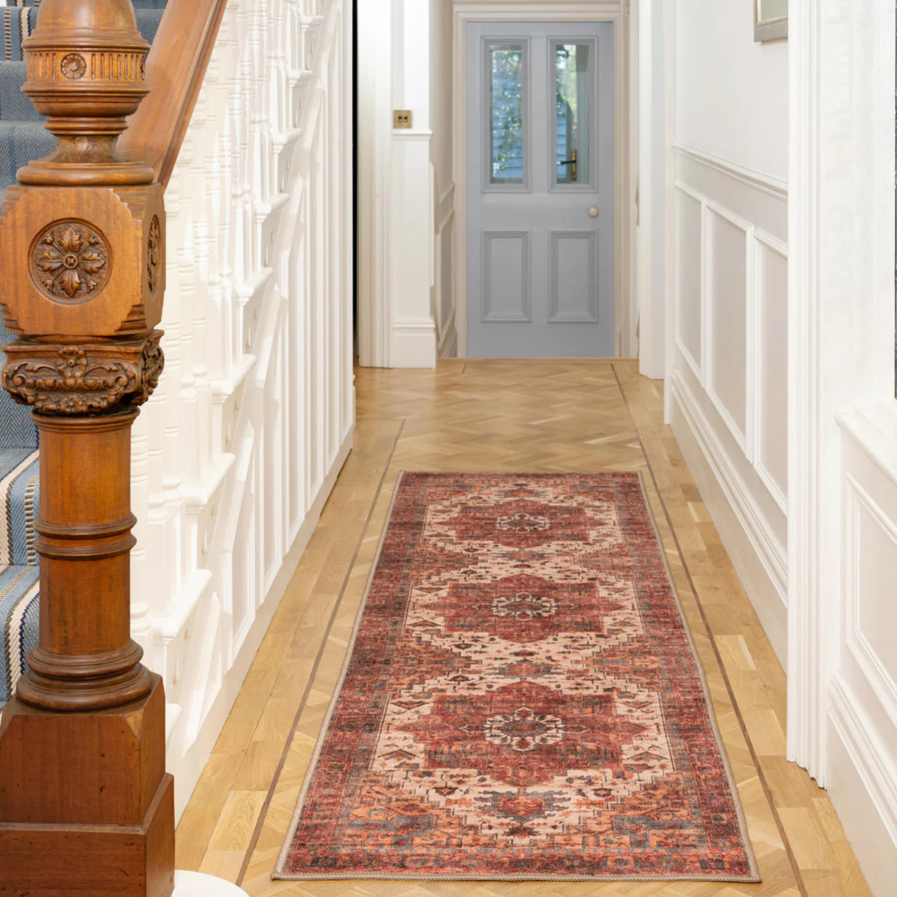 Soft Washable Red Antique Runner - Eliza - Image 3