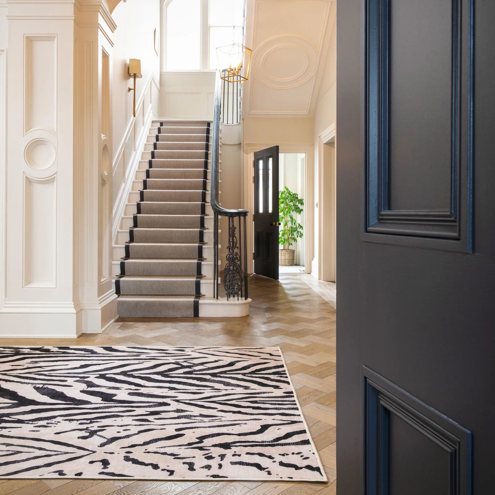Soft Washable Black Zebra Print Rug - Ida - Image 3