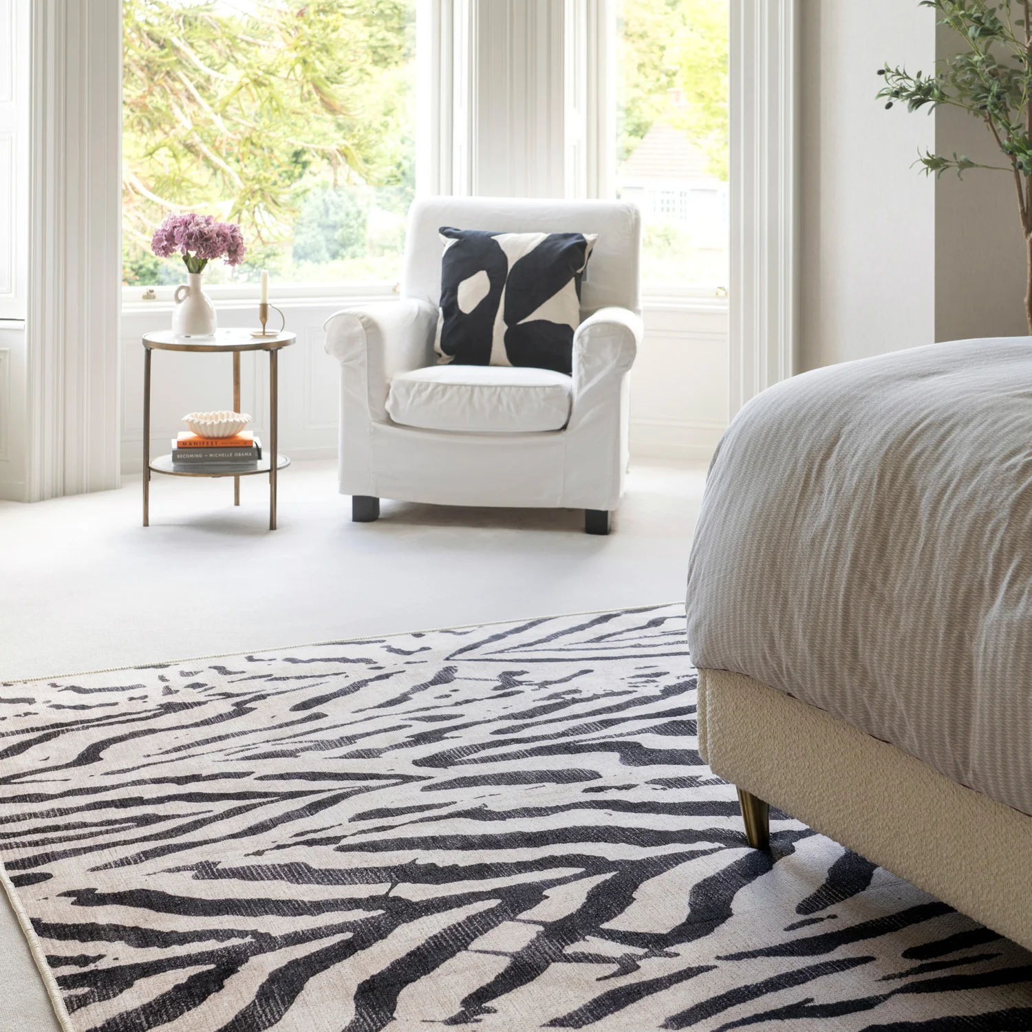 Soft Washable Black Zebra Print Rug - Ida - Image 6