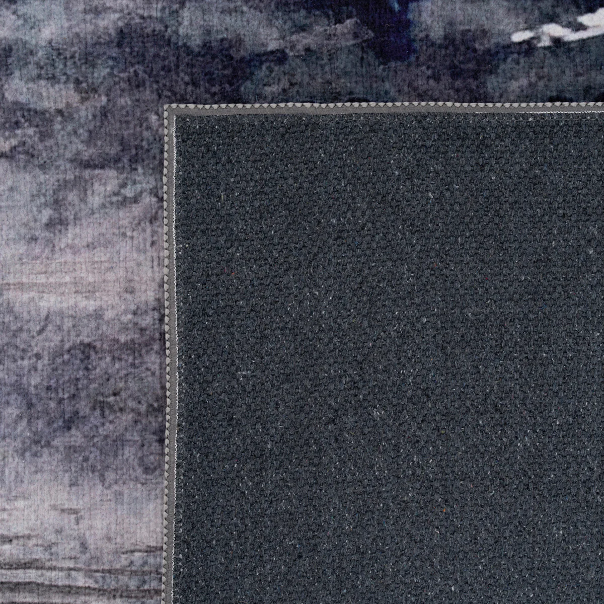 Soft Washable Blue Abstract Runner - Storm - Image 5
