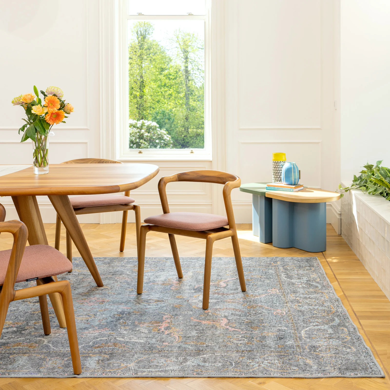 Soft Washable Blue Boho Rug - Clara - Image 3