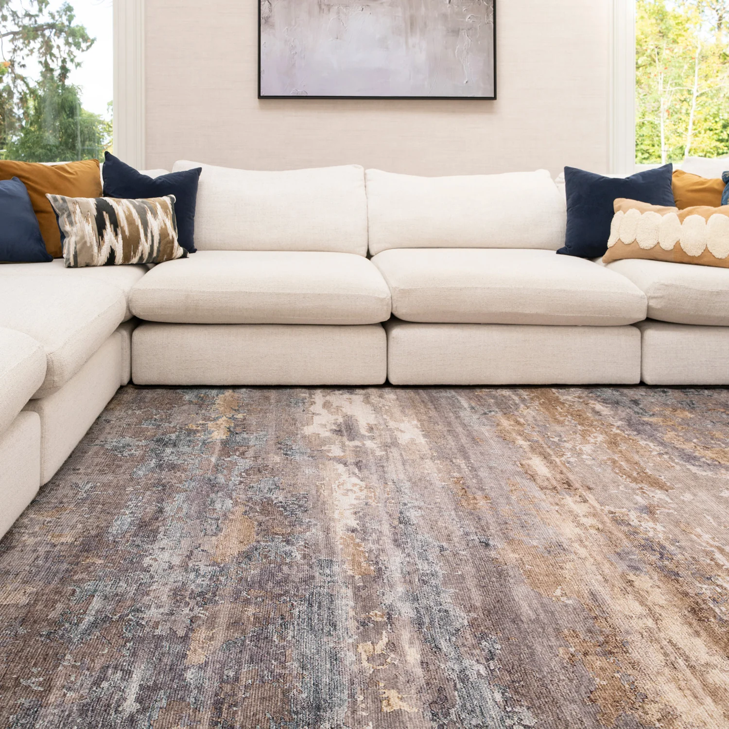 Soft Washable Brushed Gold Rug - Millie - Image 4