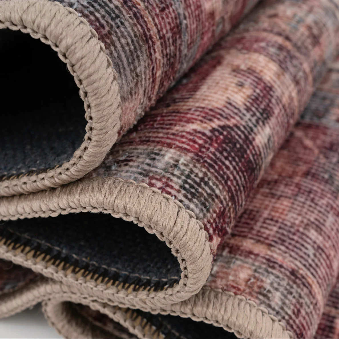 Soft Washable Traditional Burgundy Rug - Rubyana - Image 11