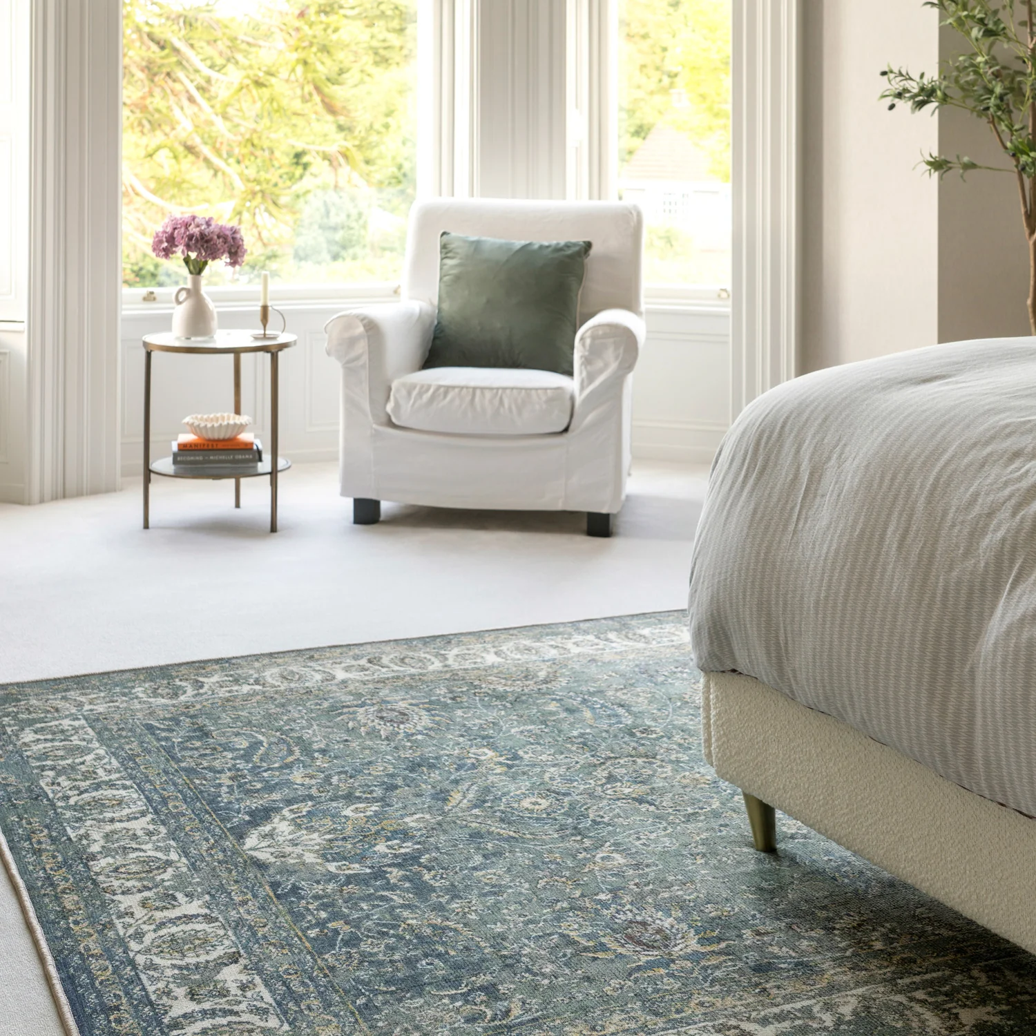 Soft Washable Classic Green Rug - Maude - Image 5