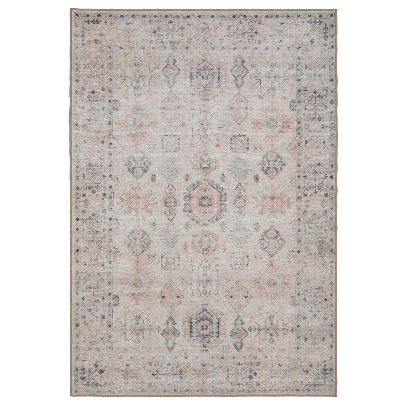 Soft Washable Cream Distressed Rug - Elnora