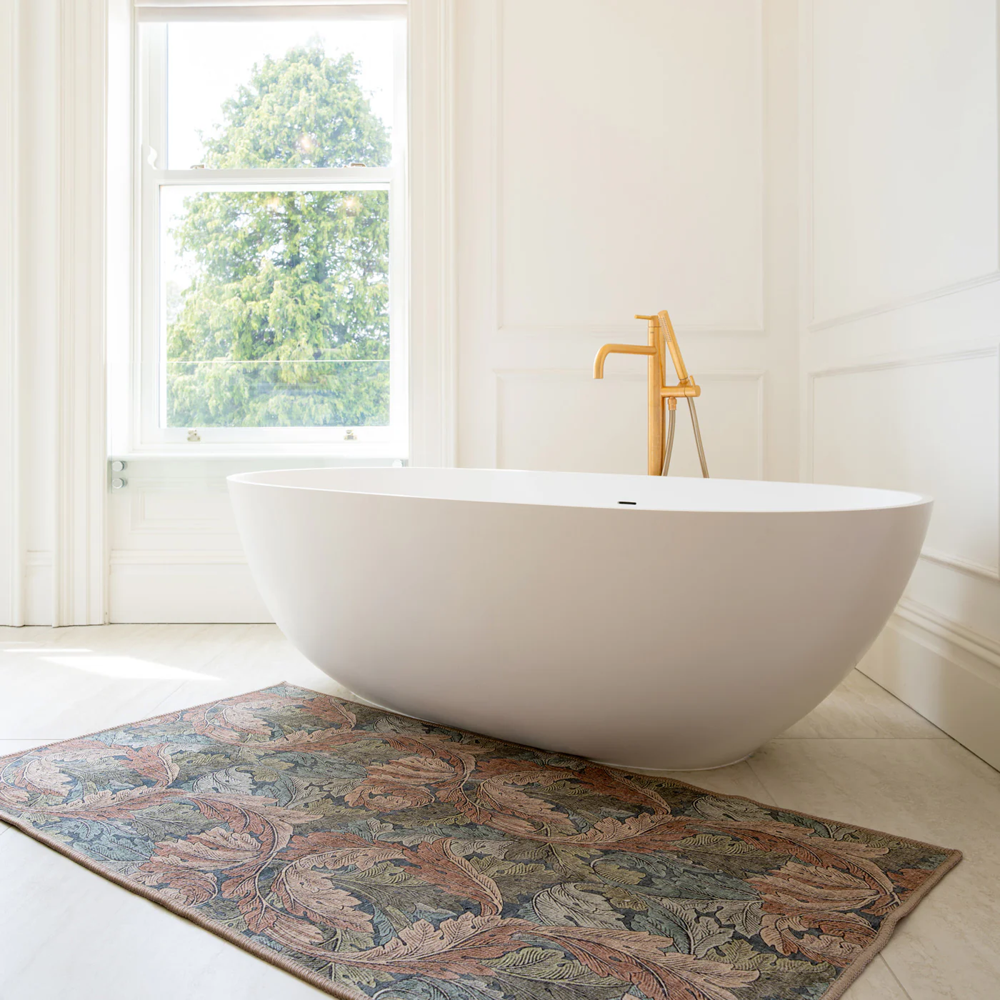Soft Washable Green Leaf Bathroom Mat - Sylvan - Image 3