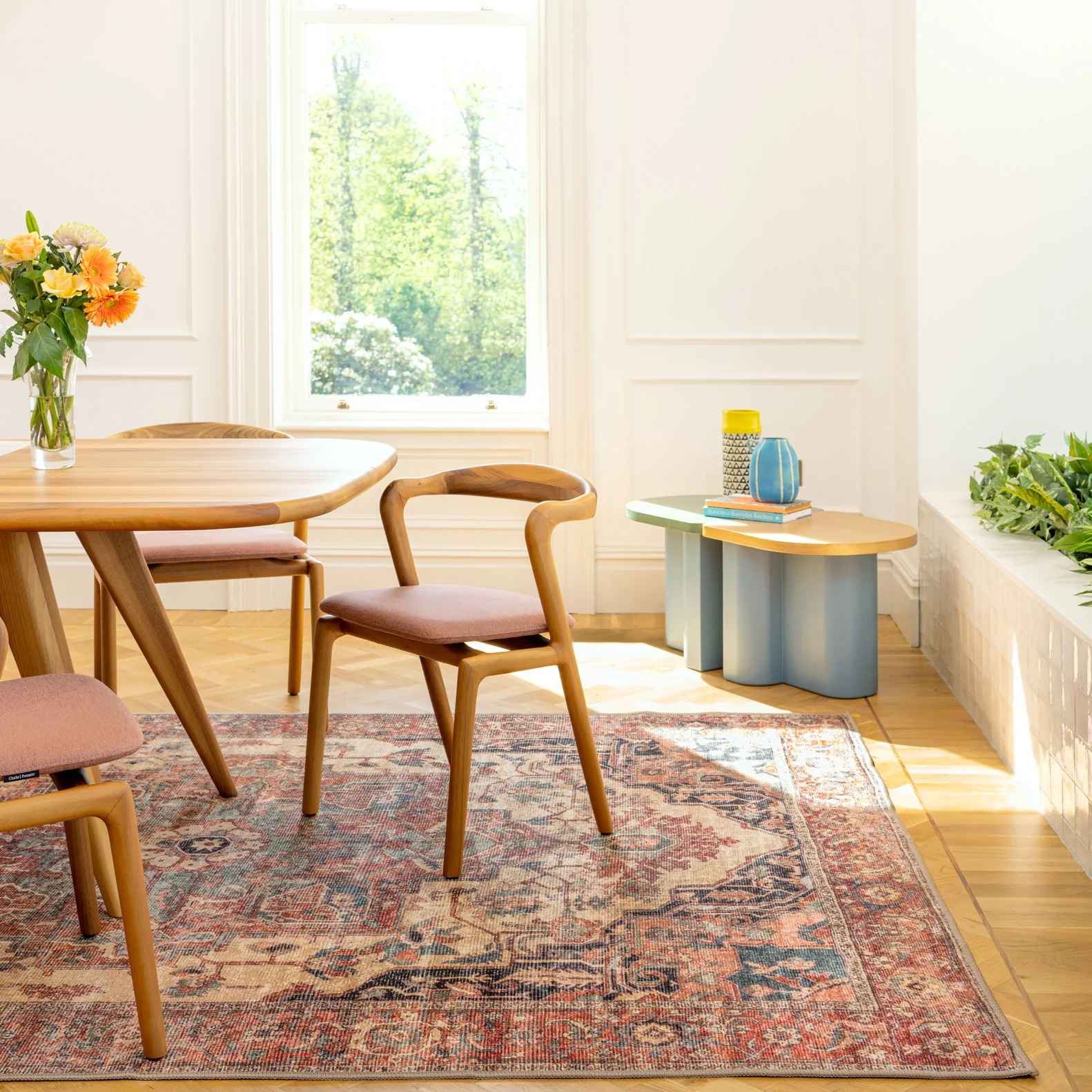 Soft Washable Terracotta Medallion Rug - Verity - Image 5