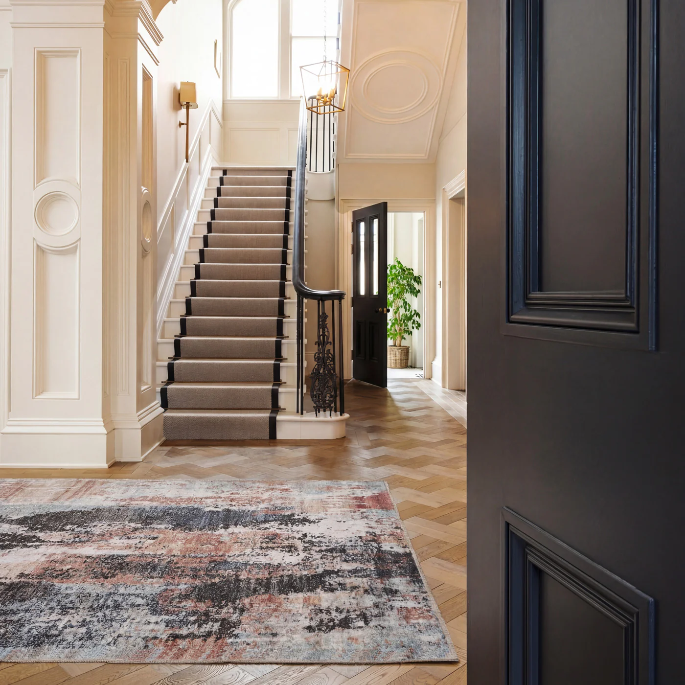 Soft Washable Multicolour Abstract Rug - Pierre - Image 2