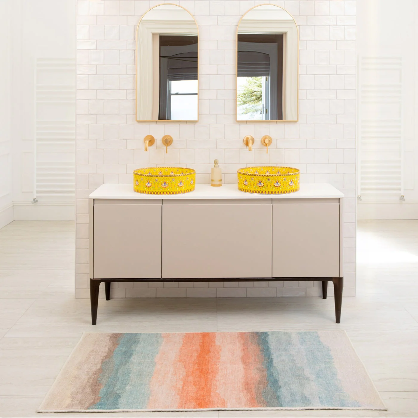 Soft Washable Multicolour Bathroom Mat - Solene - Image 2