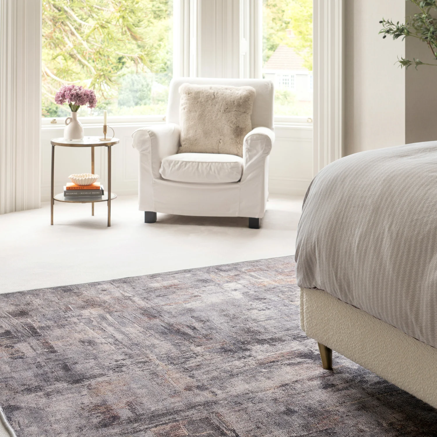 Soft Washable Abstract Grey Rug - Tara - Image 4