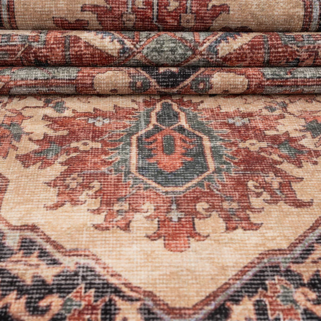 Soft Washable Terracotta Medallion Runner - Verity - Image 6