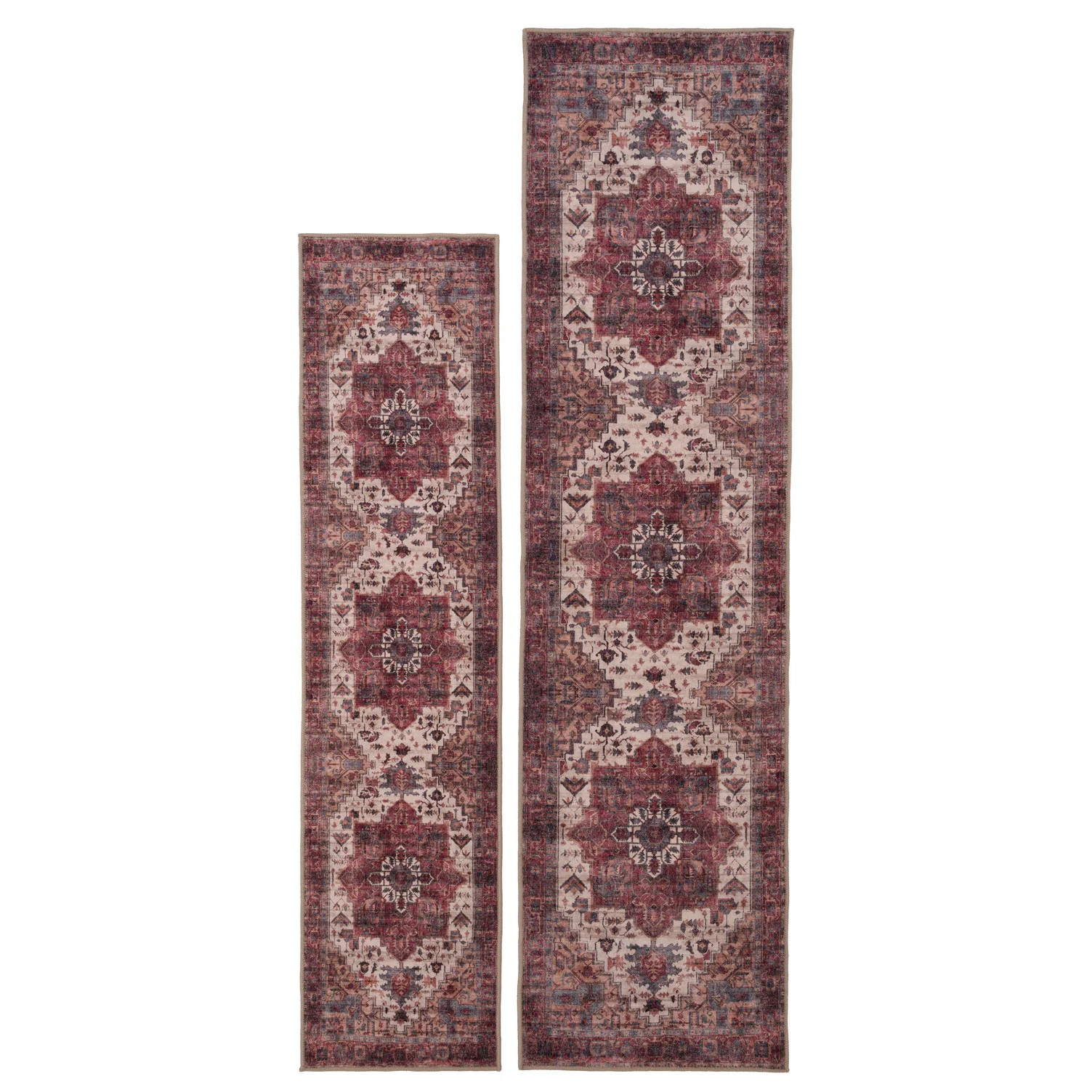 Soft Washable Traditional Burgundy Runner - Rubyana - Image 7