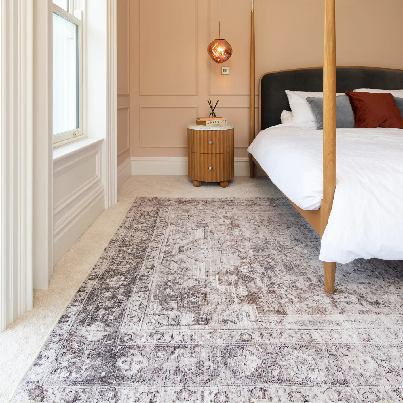 Soft Washable Vintage Greige Rug - Elsie - Image 2