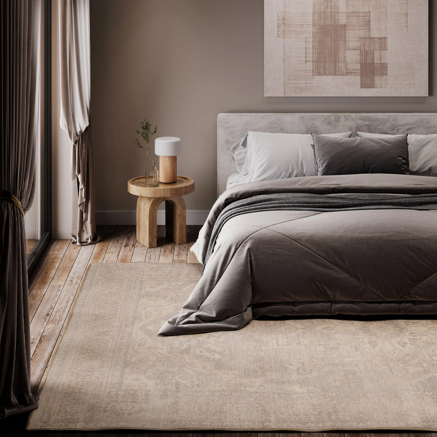 Soft Washable Vintage Beige Rug - Mariana - Image 7