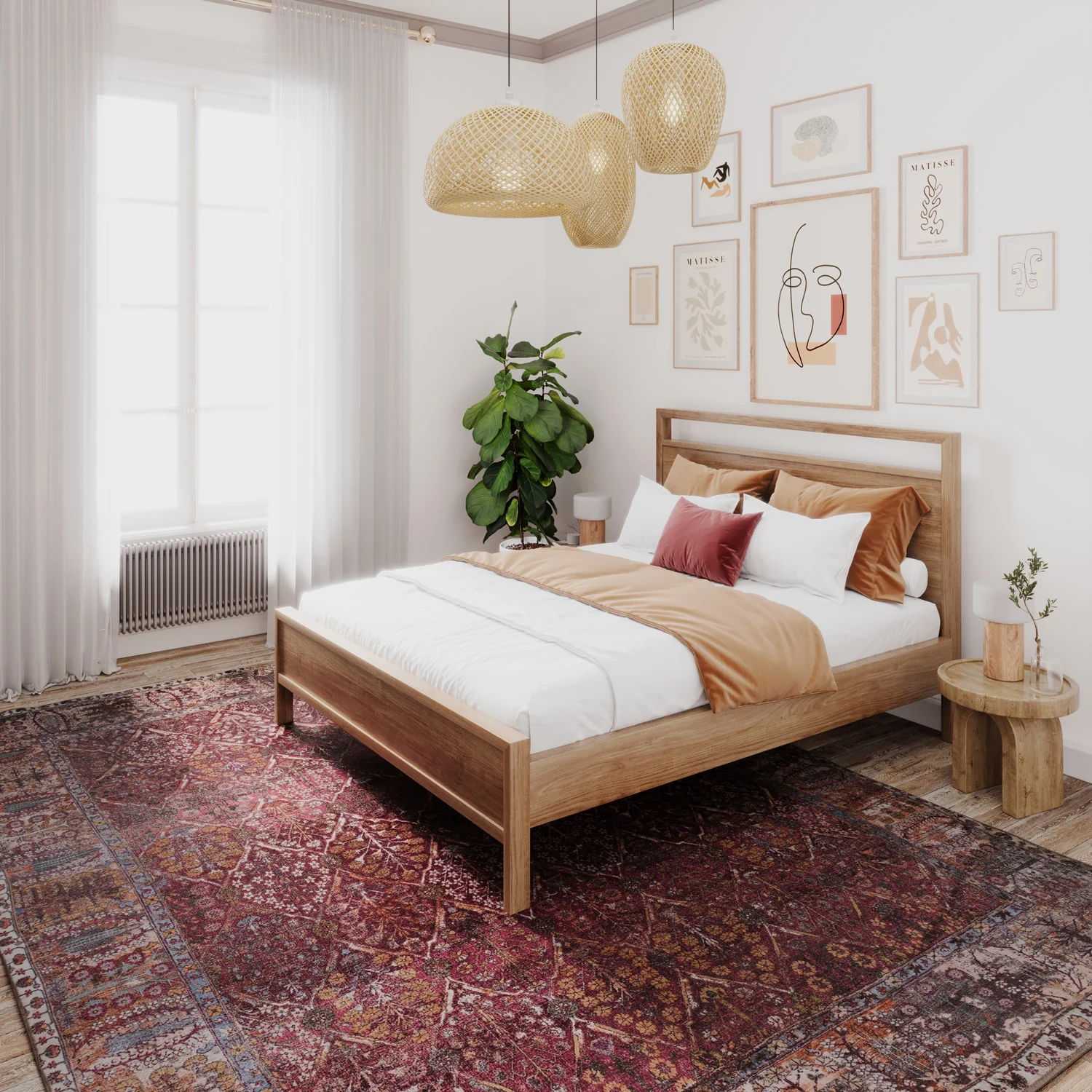 Soft Washable Red Plum Vintage Rug - Violet - Image 8