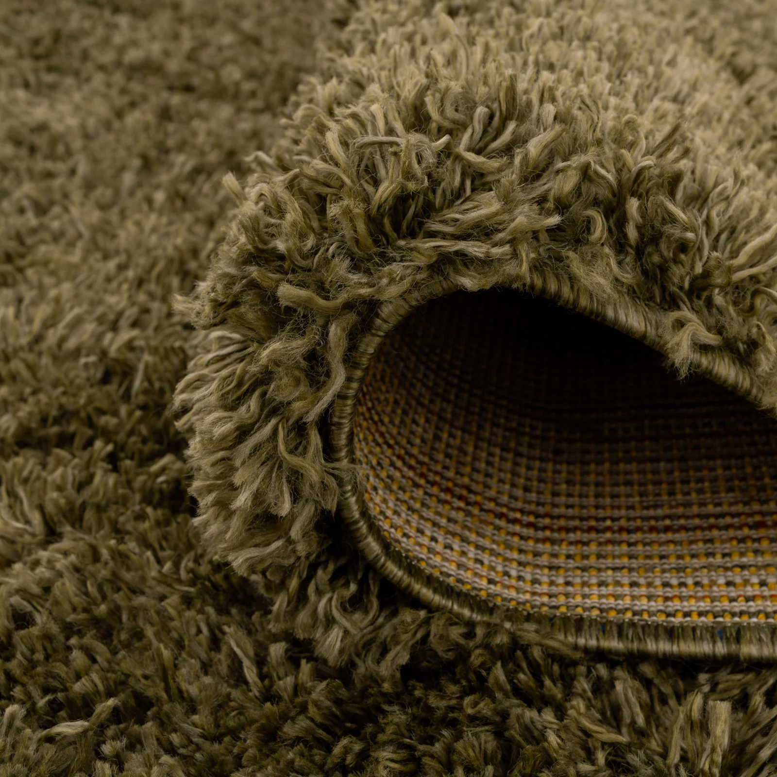 Soft Everyday Olive Green Shaggy Rug - Image 7
