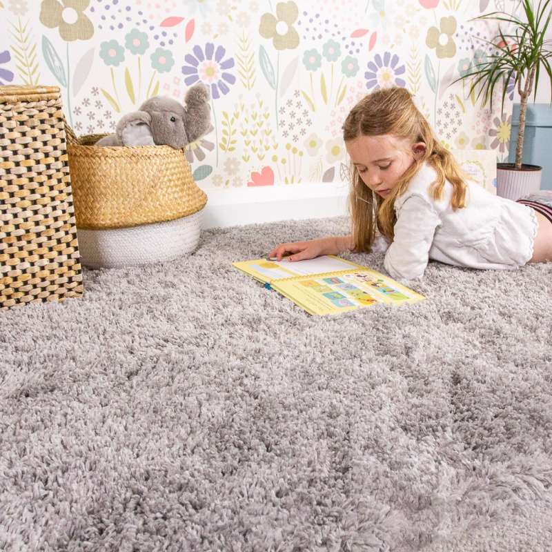 Soft Everyday Silver Shaggy Rug - Image 3