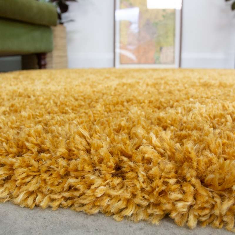 Soft Everyday Yellow Shaggy Runner Rug - Image 4