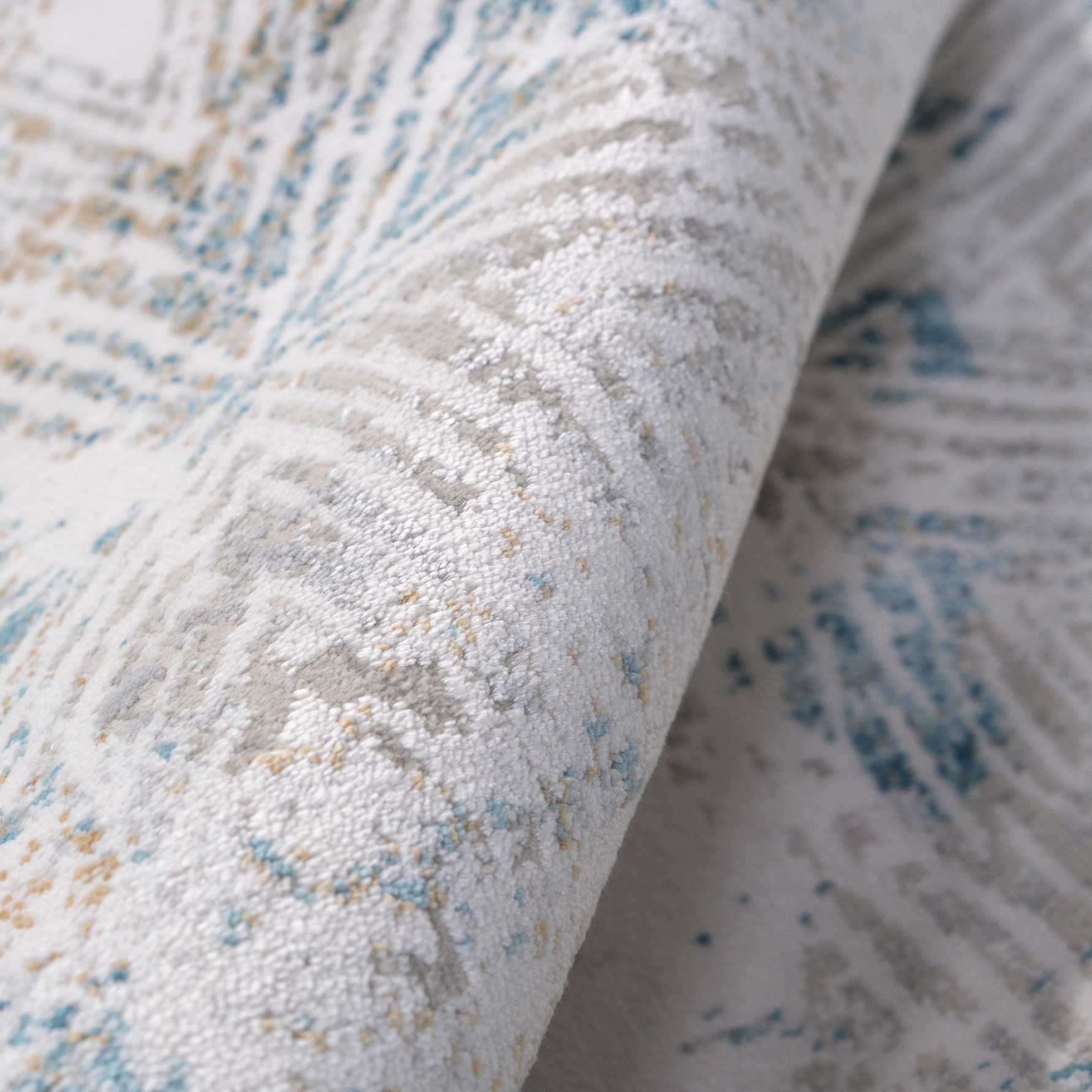 Teal Blue Cloudscape Hallway Runner Rug - Image 5
