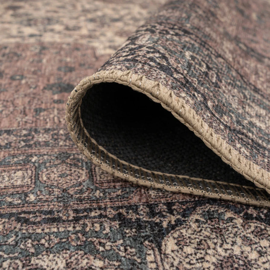 Flatwoven Washable Teal Medallion Area Rug - Caragh - Image 10