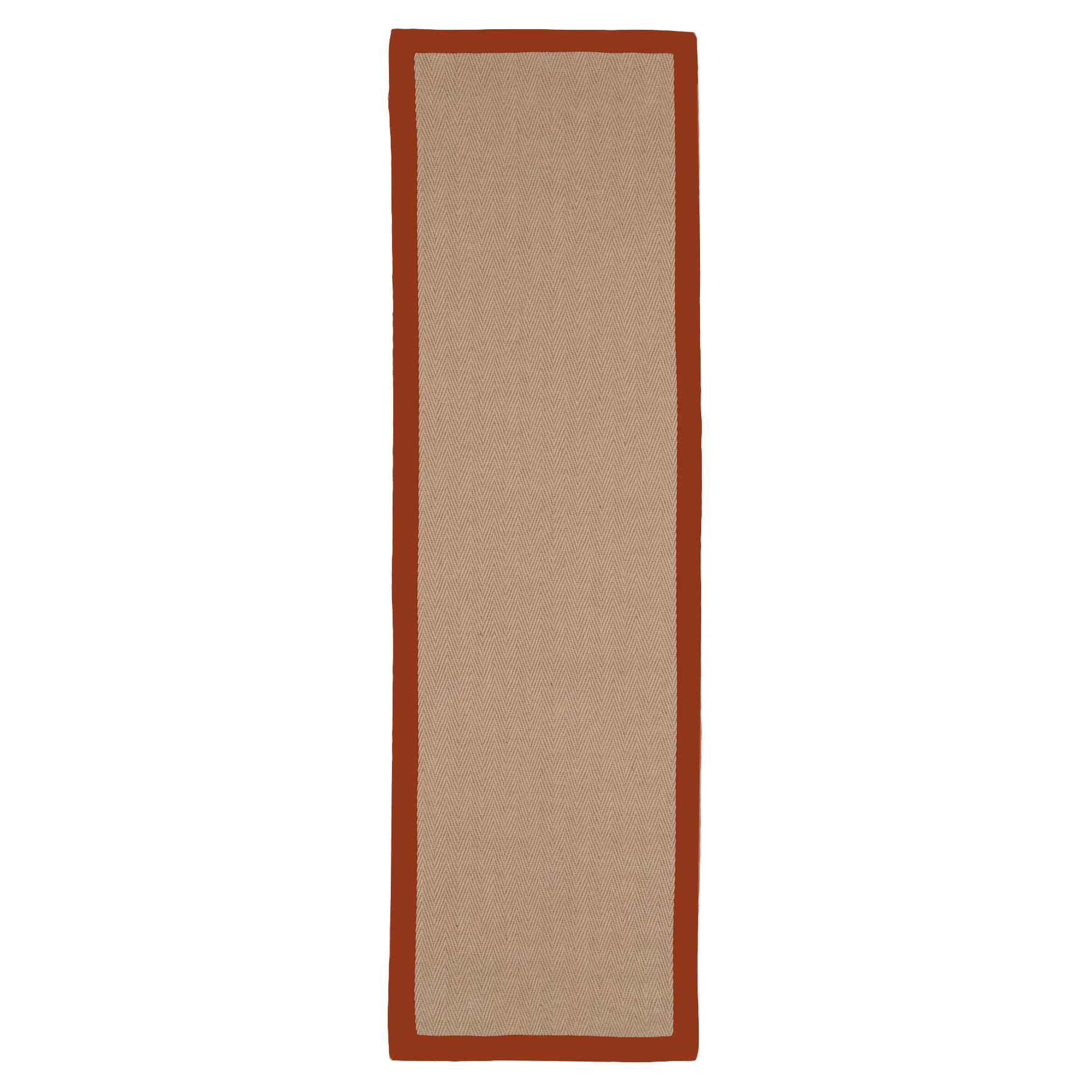 Terracotta Border Jute Runner Rug - Juliette Rust