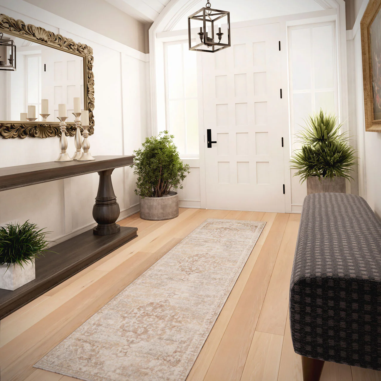 Traditional Distressed Chic Beige Area Rug - Image 9