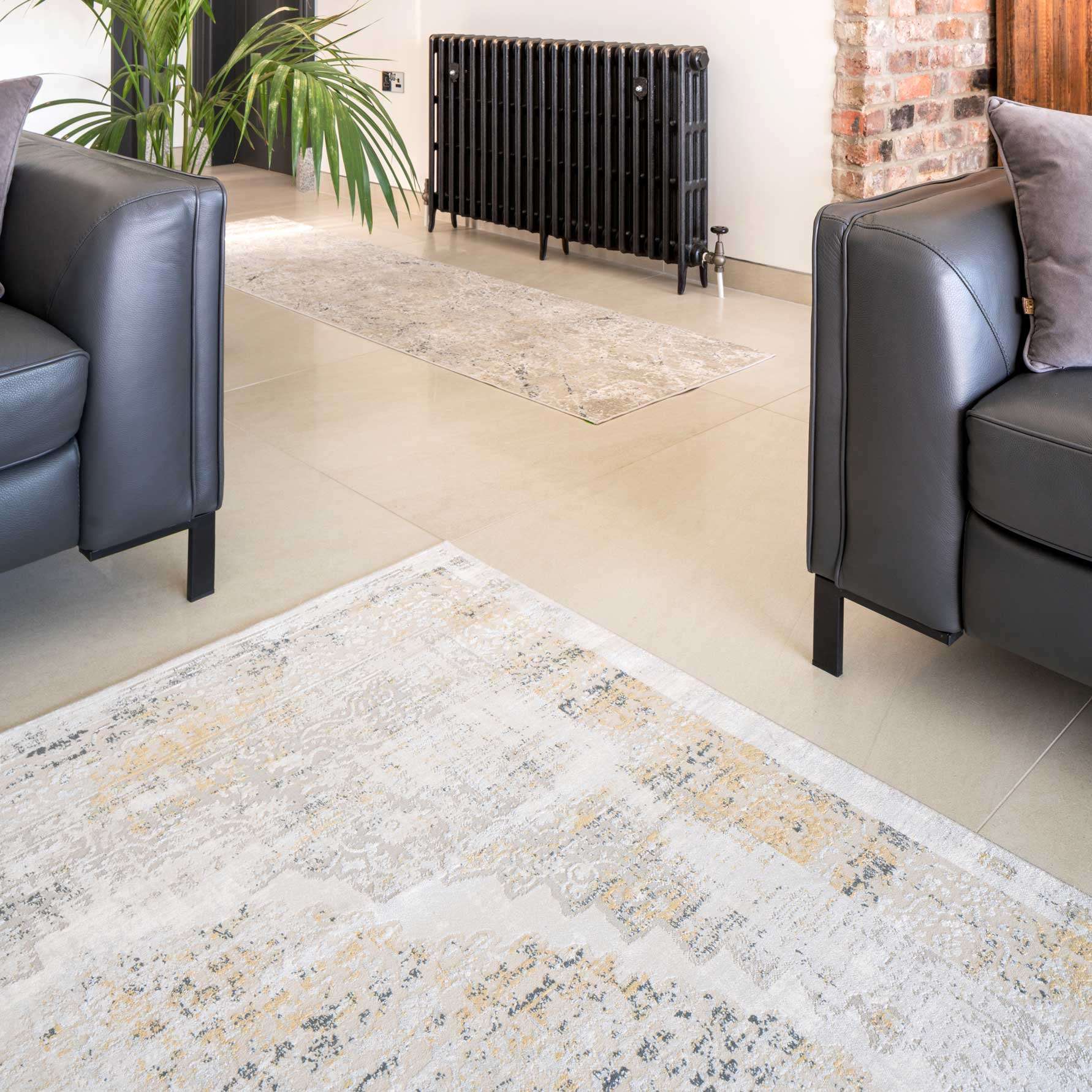 Traditional Grey Medallion Living Room Rug - Dunn - Image 5