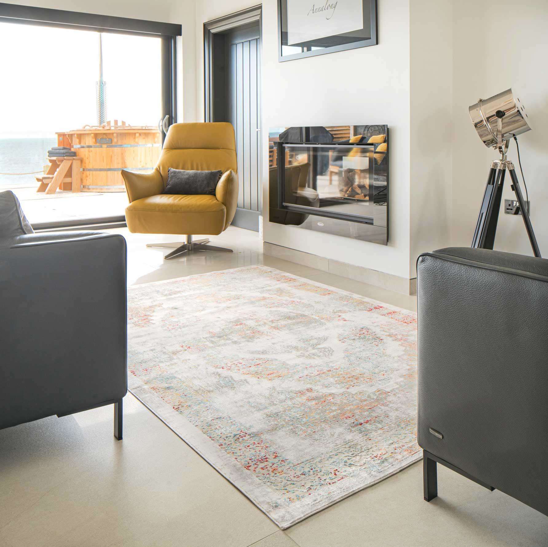 Traditional Grey Medallion Living Room Rug - Dunn - Image 7