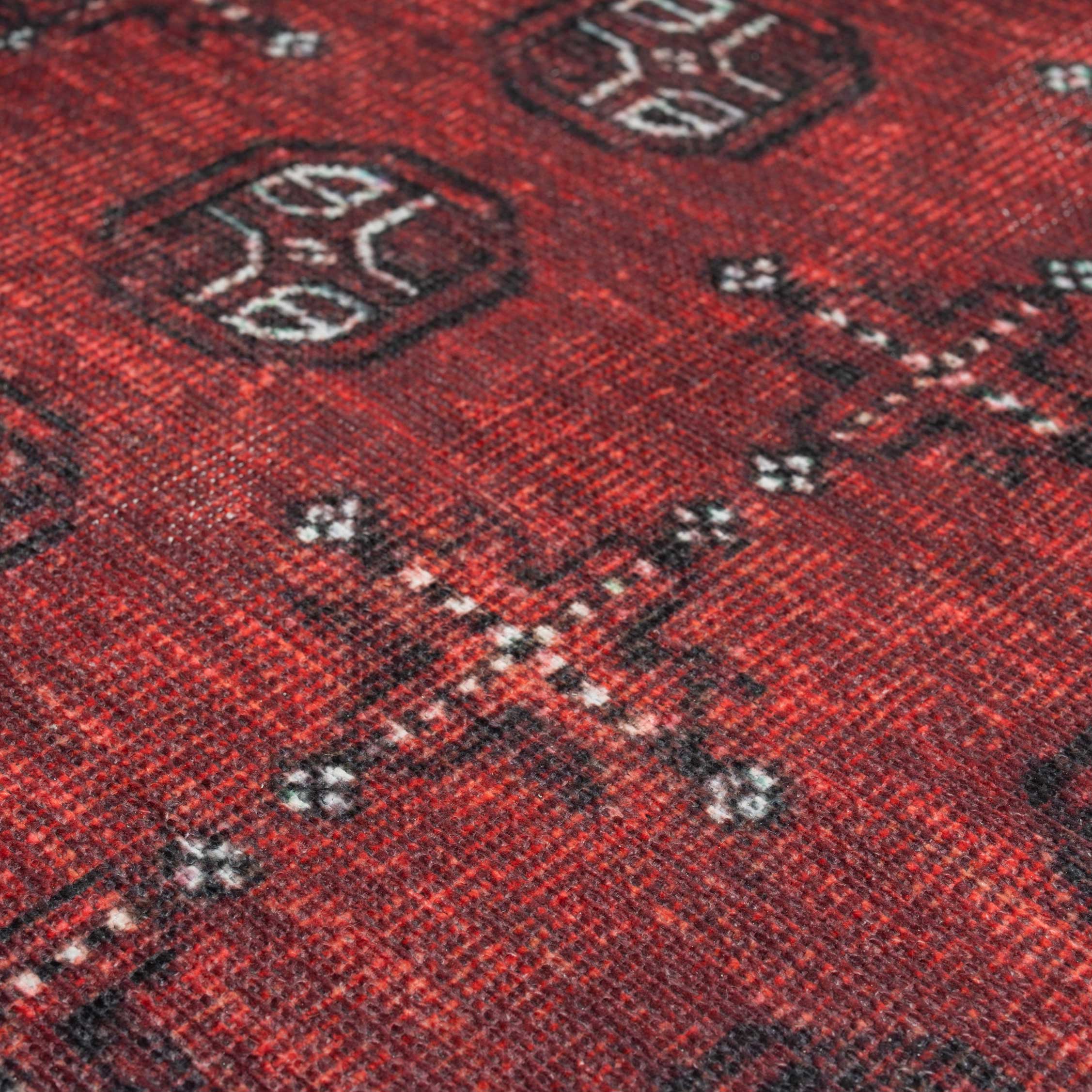 Flatwoven Washable Traditional Red Oriental Rug - Bannon - Image 5