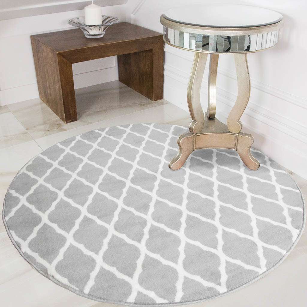 Trellis Silver Grey Durable Rug - Milan - Image 4