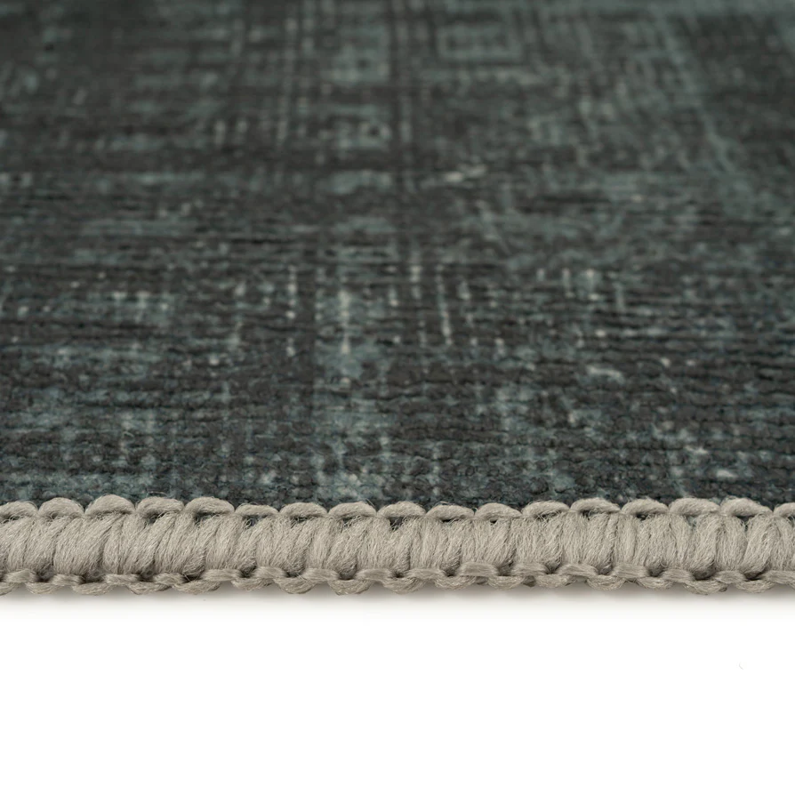 Vintage Distressed Green Washable Area Rug - Cleo - Image 2