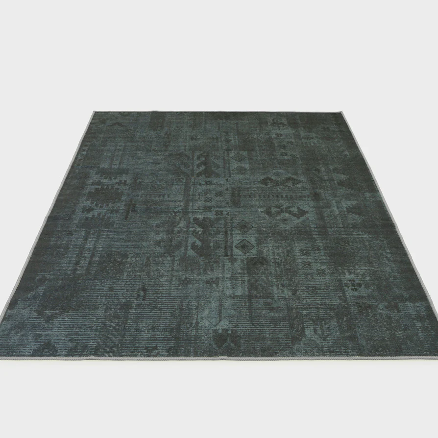 Vintage Distressed Green Washable Area Rug - Cleo - Image 4