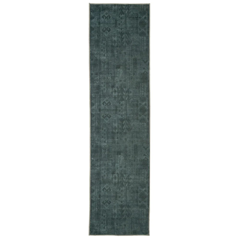 Vintage Distressed Green Washable Area Rug - Cleo - Image 5