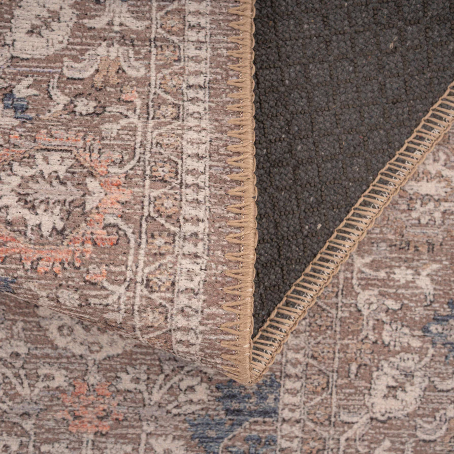Flatwoven Washable Vintage Distressed Floral Area Rug - Macie - Image 14