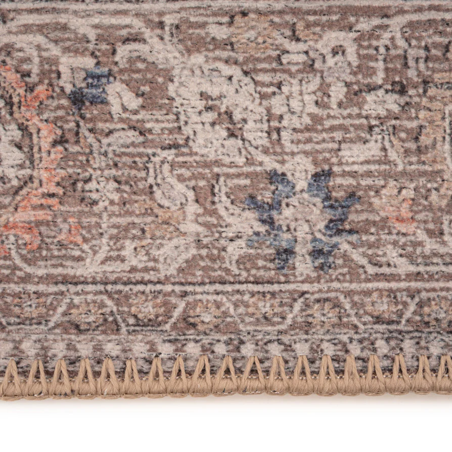 Flatwoven Washable Vintage Floral Runner - Macie - Image 2